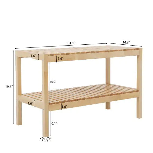 Shoe Bench-Birch, 3 Tier Sturdy Shoe Bench, Storage Shoe Organizer, Holds Up To 300lbs For Entryway Bedroom Living Room Balcony,natural