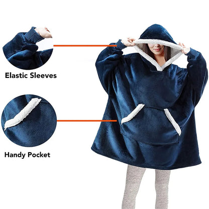 Oversized Hoodie Blanket With Sleeves Sweatshirt