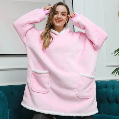 Oversized Hoodie Blanket With Sleeves Sweatshirt