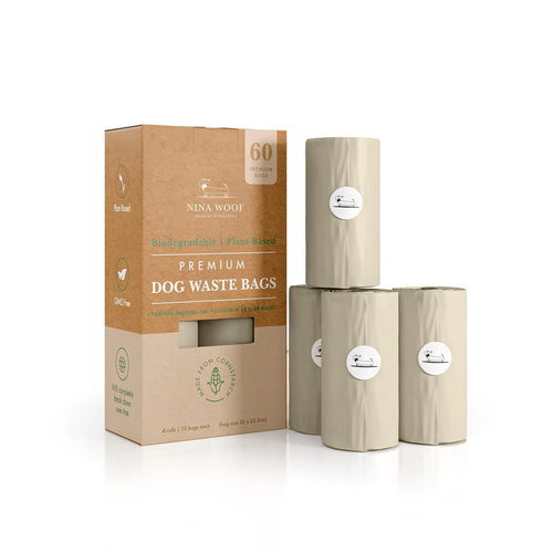 Home Compostable and Biodegradable Dog Poop Bags (60Bags x 4 Rolls)