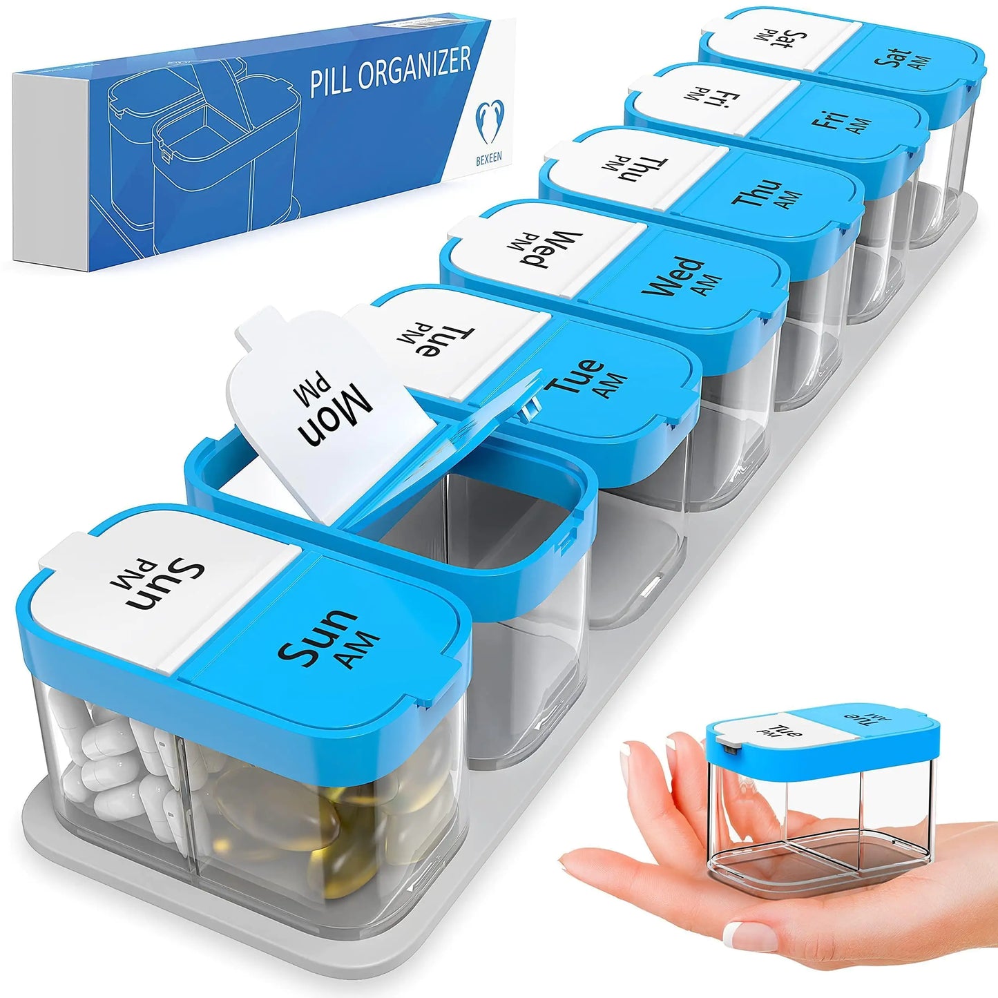 Extra Large Pill Organizer With Transparent Case