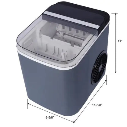 Portable Self-Cleaning Ice Maker Machine With Basket And Scoop, 9 Cubes In 6 Mins, Ideal For Home, Kitchen, ETL And FDA Certificate.