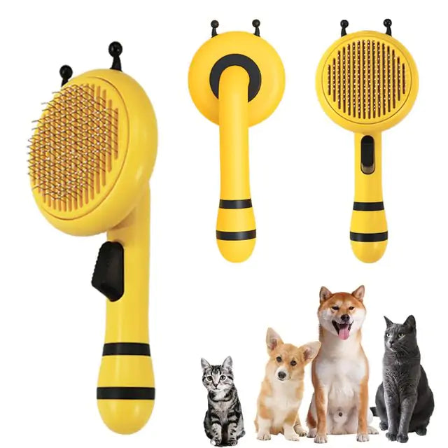 Pumpkin Pet Brush, Self Cleaning Slicker Brush