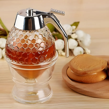 No Drip Glass Honey Dispenser with Stand