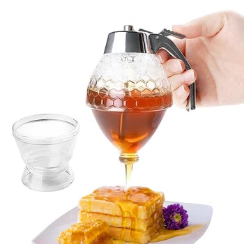 No Drip Glass Honey Dispenser with Stand