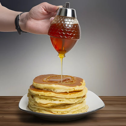 No Drip Glass Honey Dispenser with Stand