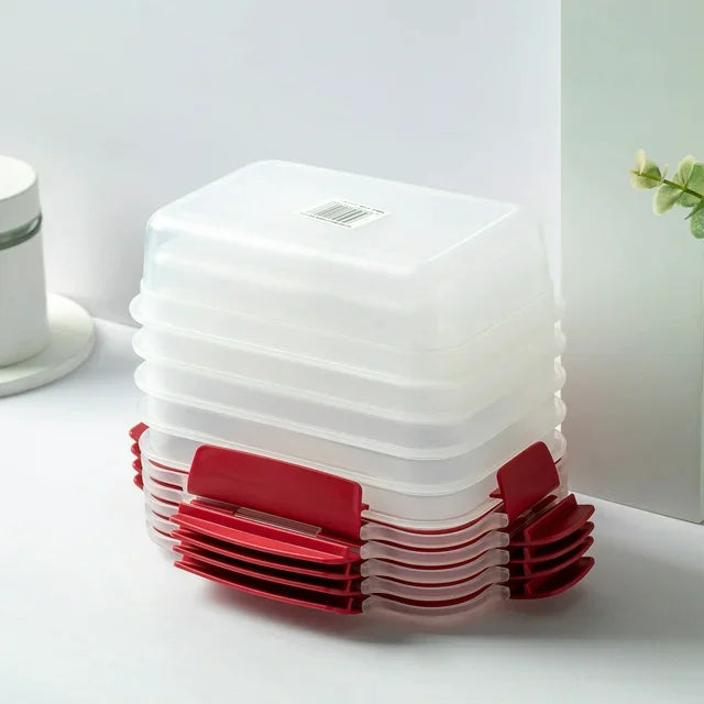 5 Pack Stackable Food Storage Containers Airtight & Leakproof Set Snap Lock Lids