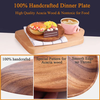 Solid Wood Round Plate